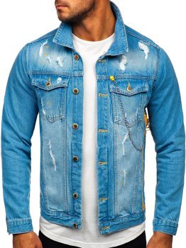 Giacca in jeans da uomo azzurra Bolf 3-4