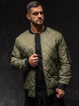 Giacca trapuntata di mezza stagione da uomo khaki Bolf MY-01A1