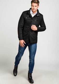 Cappotto da uomo nero Bolf 8857A