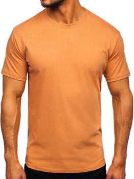 T-shirt in cotone senza stampa da uomo marrone Bolf 192397