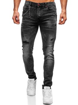 Pantaloni in jeans slim fit neri Bolf 60027W0