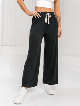 Donna Pantaloni wide leg Nero Bolf W7956