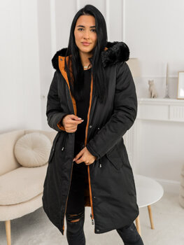 Donna Parka invernale reversibile con cappuccio Nero Bolf 16M9159