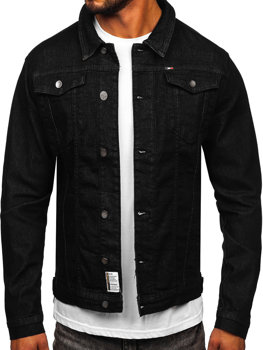 Giacca in denim da uomo nera Bolf MJ510N