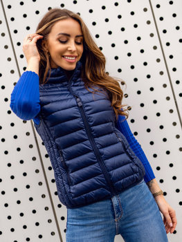 Gilet trapuntato da donna blu Bolf B2705