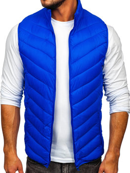 Gilet trapuntato da uomo azzurro Bolf 13073