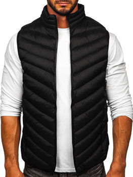 Gilet trapuntato da uomo nero Bolf 5M752