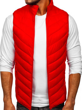 Gilet trapuntato da uomo rosso Bolf 13073