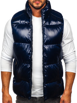 Gilet trapuntato spesso da uomo blu Bolf 9968