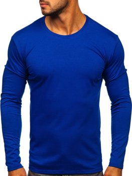 Longsleeve senza stampa da uomo blu cobalto Bolf 2088L