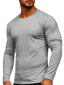 Longsleeve senza stampa da uomo grigio Bolf 2088L