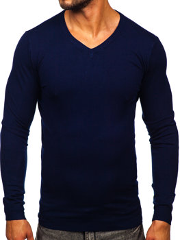 Maglione a scollo V da uomo blu'inchiostro Bolf MMB601