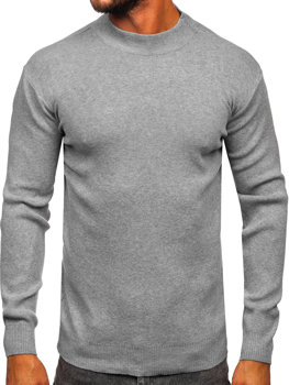 Maglione tipo lupetto basic da uomo grigio Bolf S8563