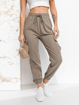 Pantaloni da tuta jogger da donna beige Bolf W7866