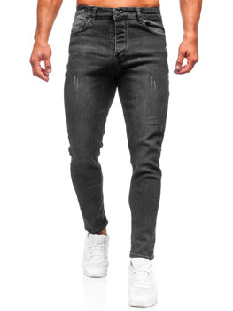 Pantaloni in jeans regular fit da uomo nero Bolf 6062