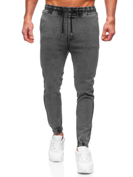 Pantaloni jogger in jeans da uomo neri Bolf 0026