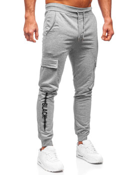 Pantaloni jogger tipo cargo da uomo grigi Bolf HW2357