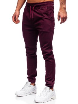 Pantaloni tipo jogger da uomo bordò Bolf 0905