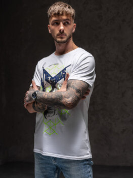 T-shirt con stampa da uomo bianca Bolf Y70002