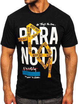 T-shirt con stampa da uomo nera Bolf 2309-1