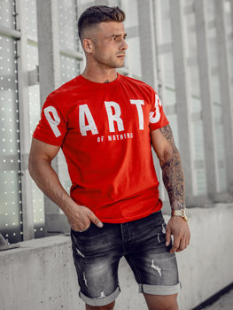 T-shirt con stampa da uomo rossa Bolf 1180A