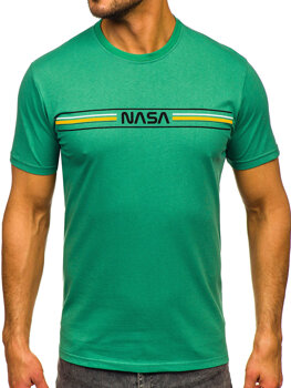 T-shirt in cotone con stampa da uomo verde Bolf 5052