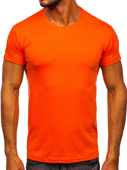 T-shirt senza stampa da uomo arancione Bolf 2005-32