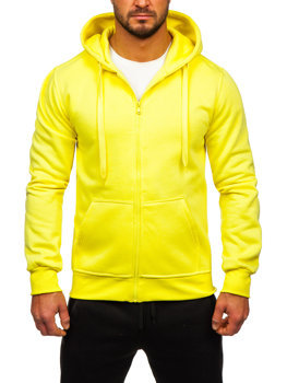 Tuta con felpa a zip con cappuccio da uomo giallo chiara Bolf D004