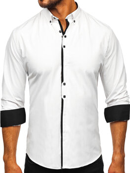 Uomo Camicia elegante a maniche lunghe Bianco Bolf 24701