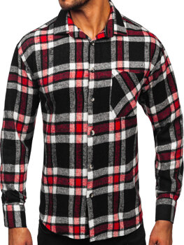 Uomo Camicia in flanella a maniche lunghe a quadri Rosso Bolf 2025-3