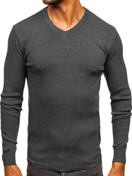 Uomo Maglione con scollo a V Grafite Bolf H2405