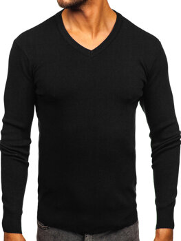 Uomo Maglione con scollo a V Nero Bolf H2405