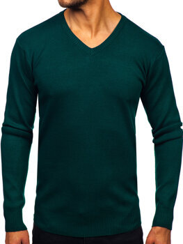 Uomo Maglione con scollo a V Verde Bolf S8725