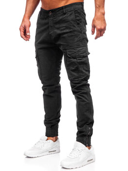 Uomo Pantaloni da jogging cargo Nero Bolf 2233