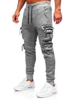 Uomo Pantaloni jogger cargo da tuta caldi Grigio Bolf HSS361