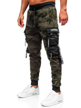 Uomo Pantaloni jogger cargo da tuta caldi Khaki Bolf HSS112