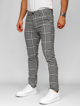 Uomo Pantaloni joggers a quadri Nero-Bianco Bolf 184147