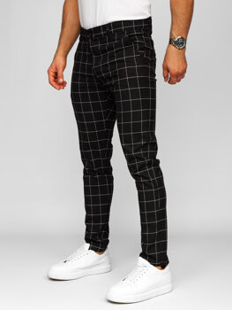 Uomo Pantaloni joggers a quadri Nero Bolf 184160