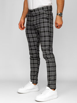 Uomo Pantaloni joggers a quadri Nero Bolf 184175