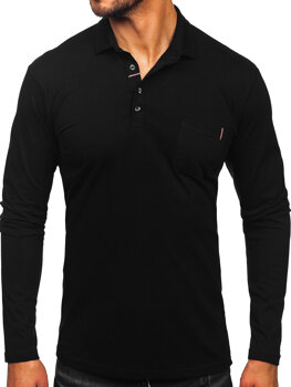 Uomo Polo in cotone a maniche lunghe Nero Bolf 5120