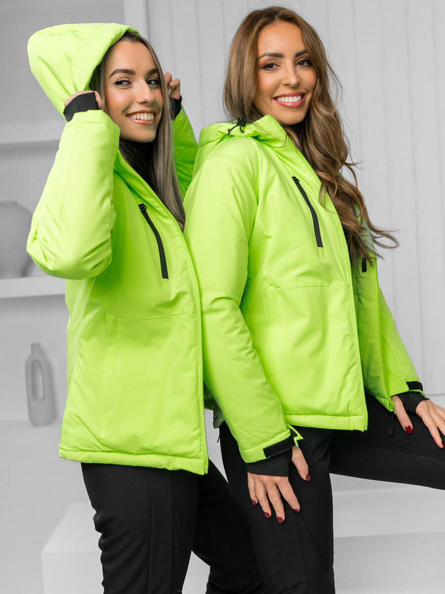 Giacca sportiva invernale da donna verde y fluorescente Bolf HH012B
