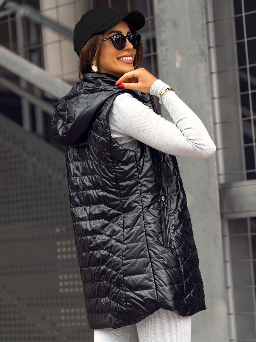 Gilet trapuntato da donna nero Bolf 16M9063 NERO