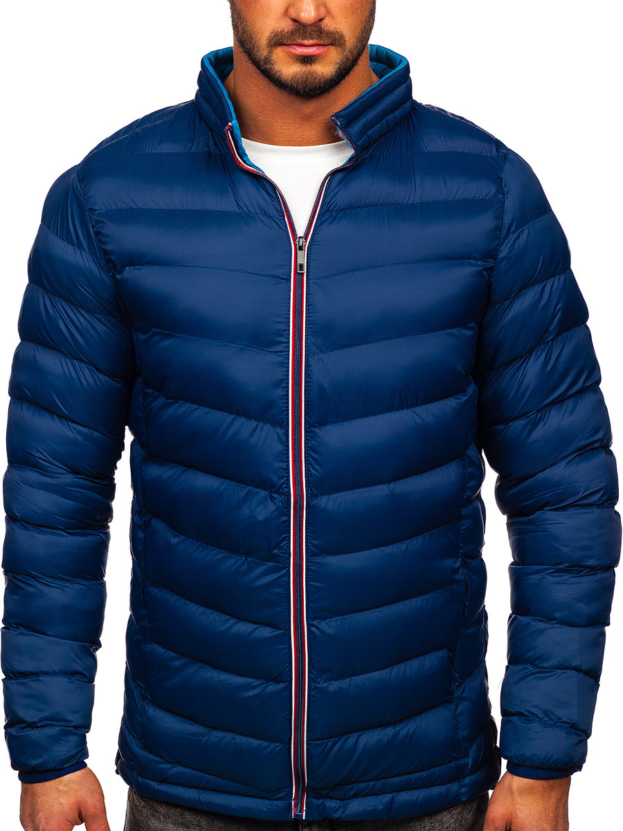 Giubbotto invernale trapuntato reversibile da uomo blu-cammello Bolf 7417  BLU-CAMMELLO