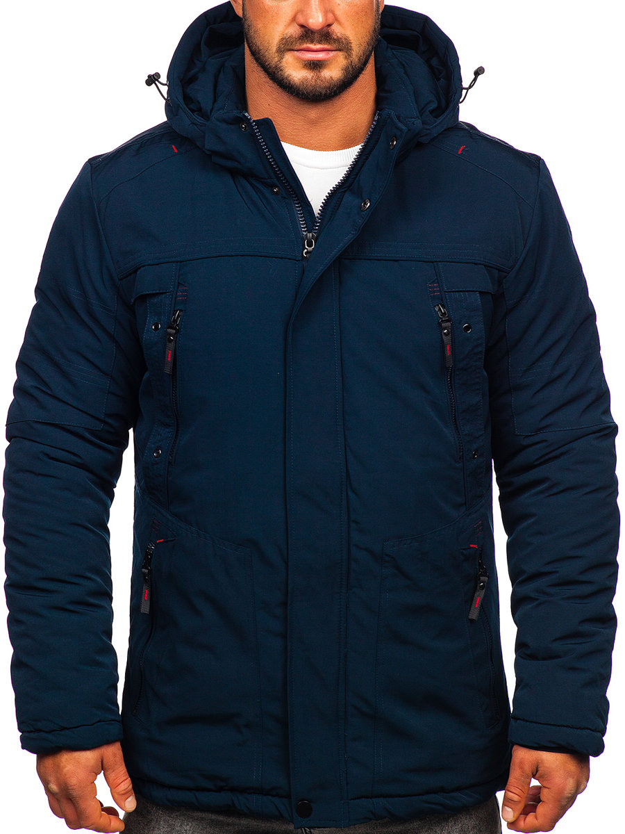 Giubbotto invernale tipo parka da uomo blu Bolf 5M713 BLU