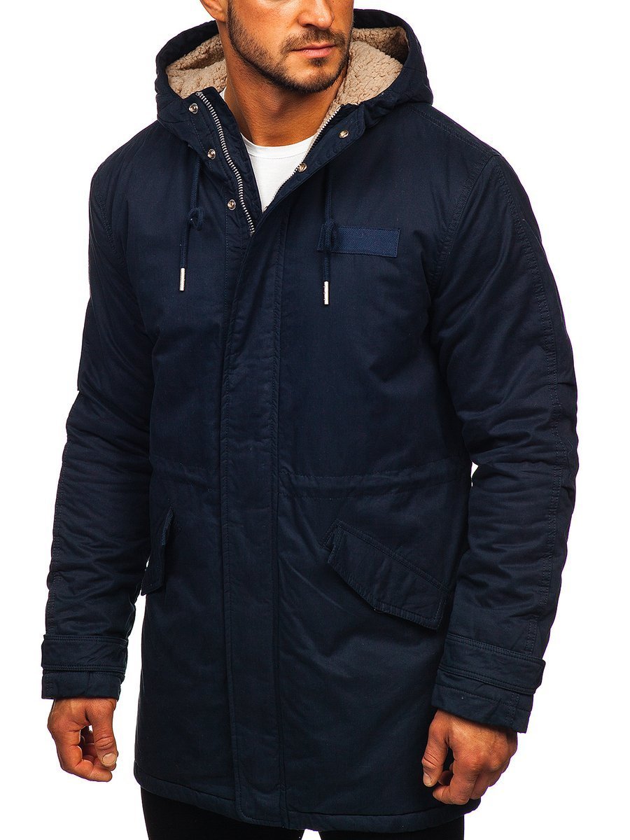 GIUBBOTTO UOMO INVERNALE casual Blu scuro Giacca lunga Piumino Parka da S a  4XL EUR 109,00 - PicClick IT