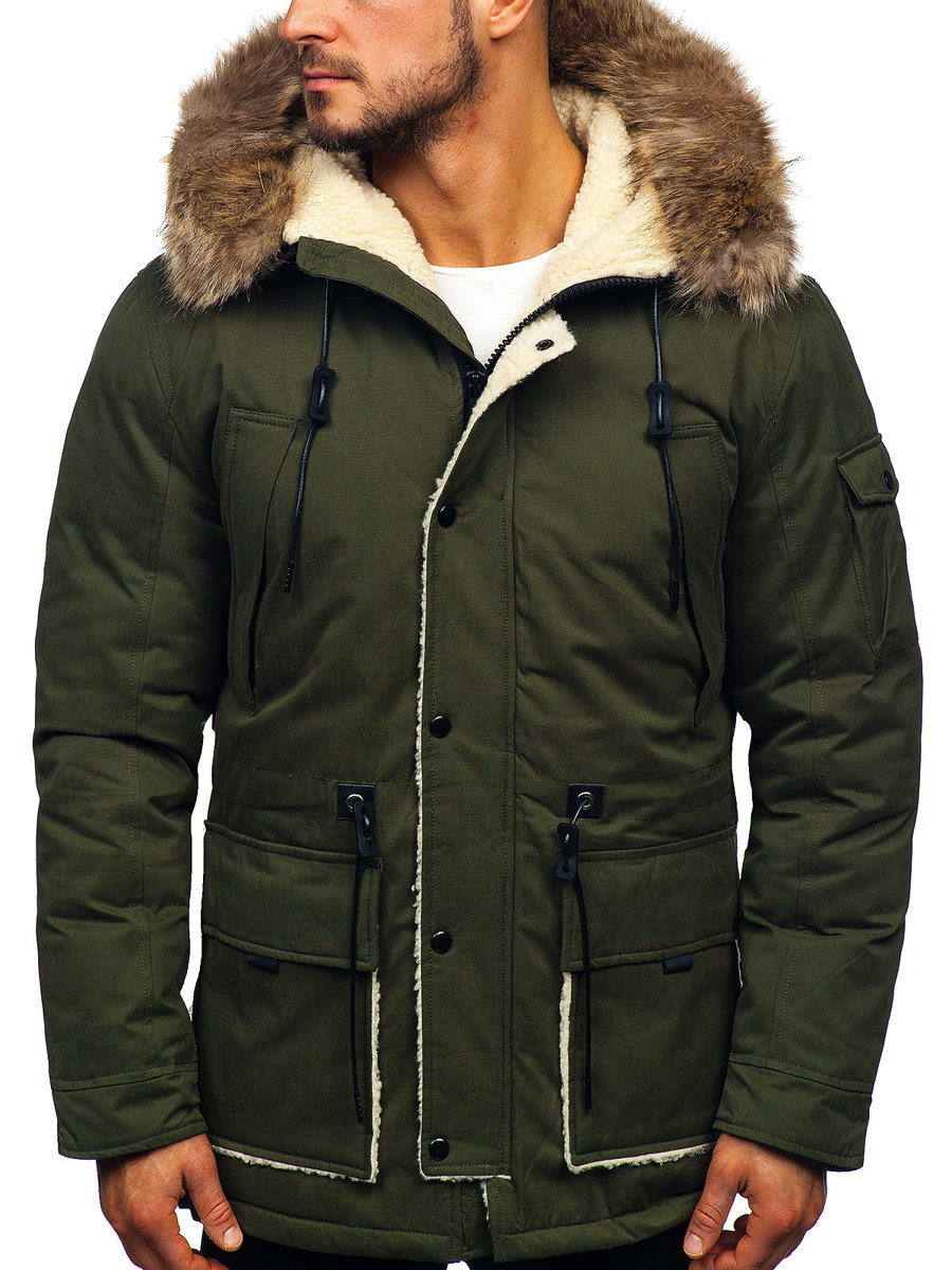 Giubbotto invernale tipo parka da uomo khaki Bolf 1099 KHAKI