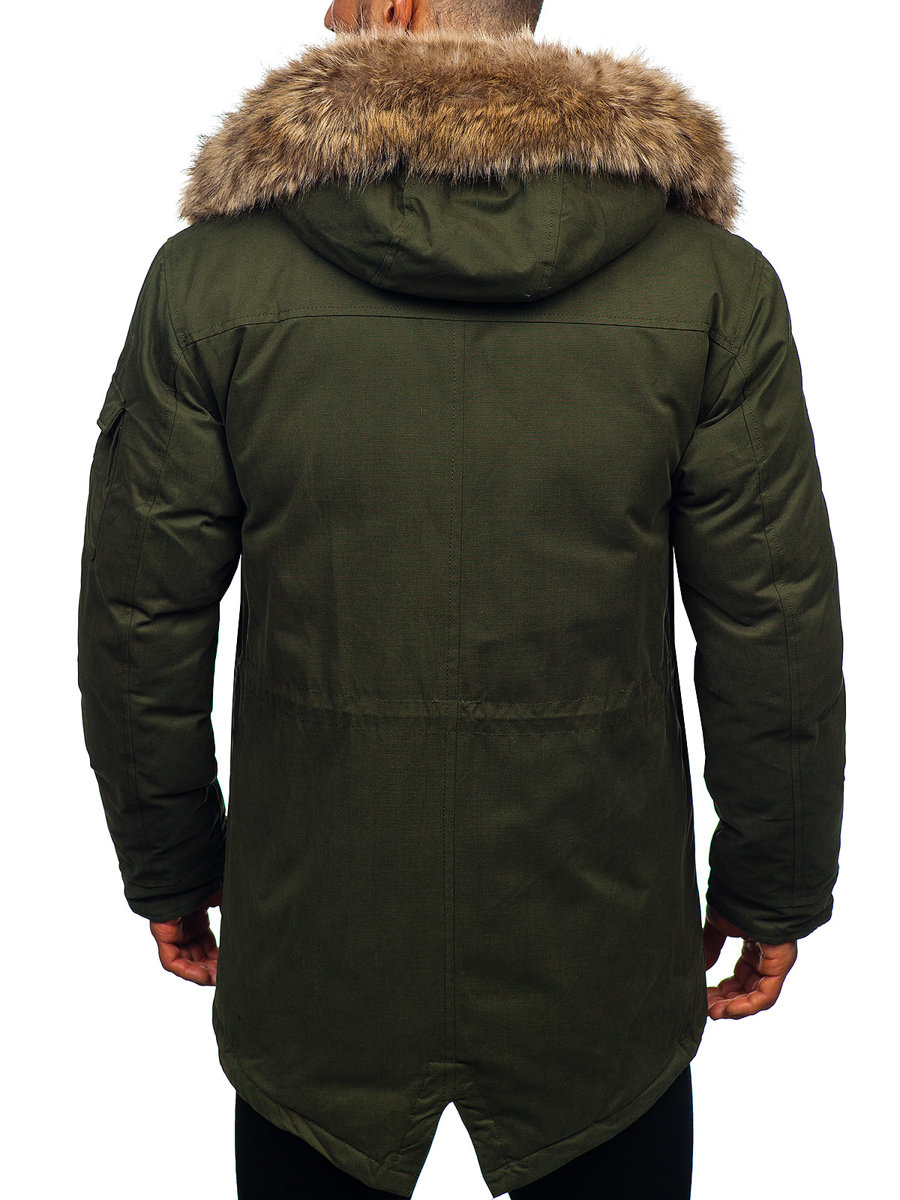 Giubbotto invernale tipo parka da uomo verde Bolf 22M52