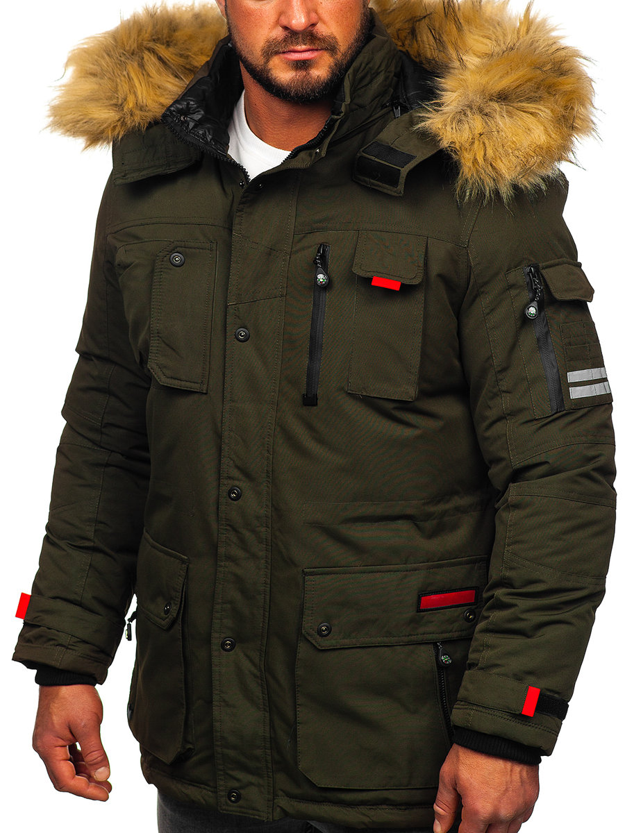 Giubbotto invernale tipo parka da uomo khaki Denley 5M791