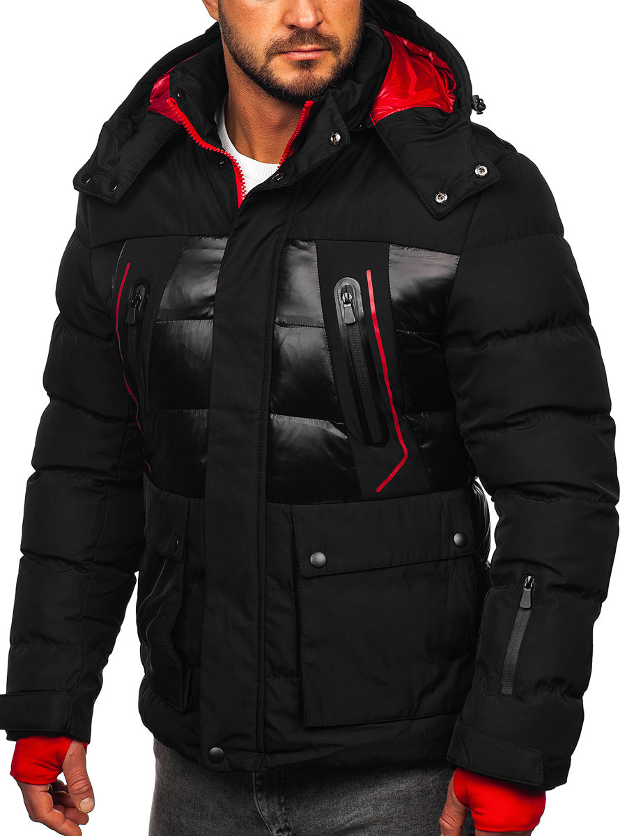 Giubbotto invernale tipo parka da uomo nero Denley 5M791 NERO