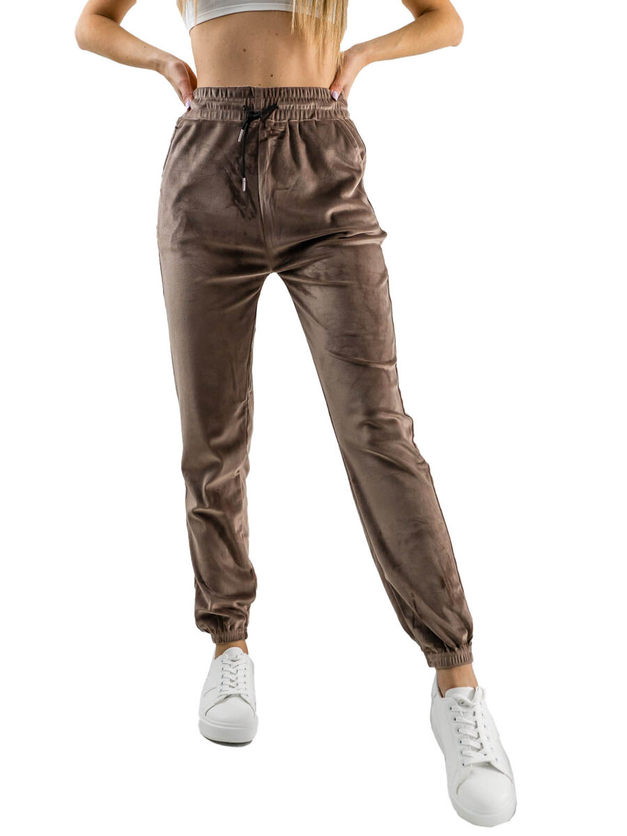 Pantaloni ampi in velluto Marrone Scuro Donna